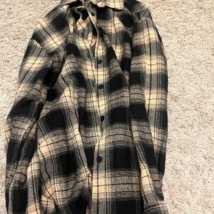 Plaid Black and Cream Men's Shirt